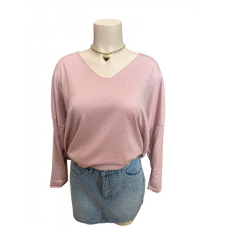 PULL FIN BASIQUE ROSE POUDRE