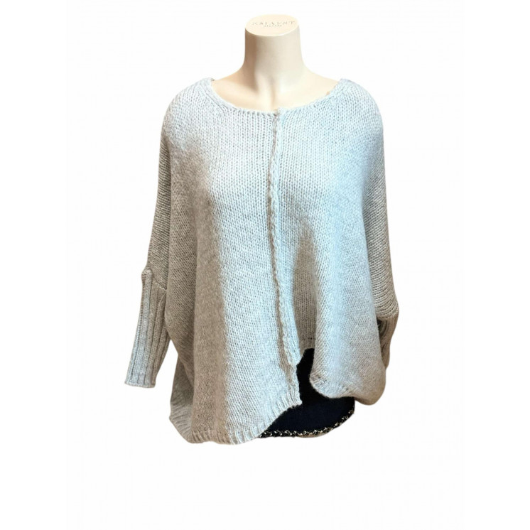 PULL LAINE ASYMETRIQUE BEIGE