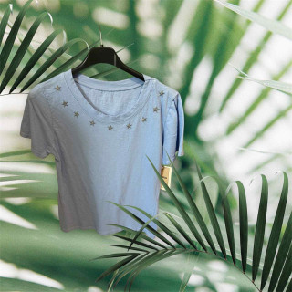 T-shirt bleu étoiles