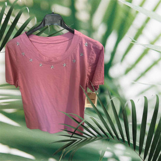 T-shirt étoiles rose