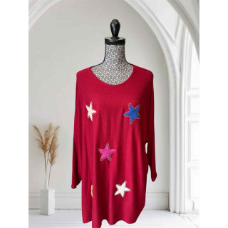Pull Bordeau étoile