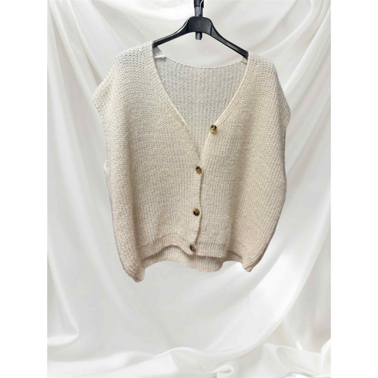 Gilet sans manche beige