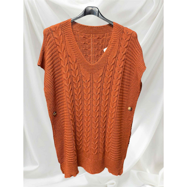 Pull long cape Terracotta