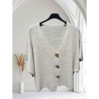 Gilet beige broche