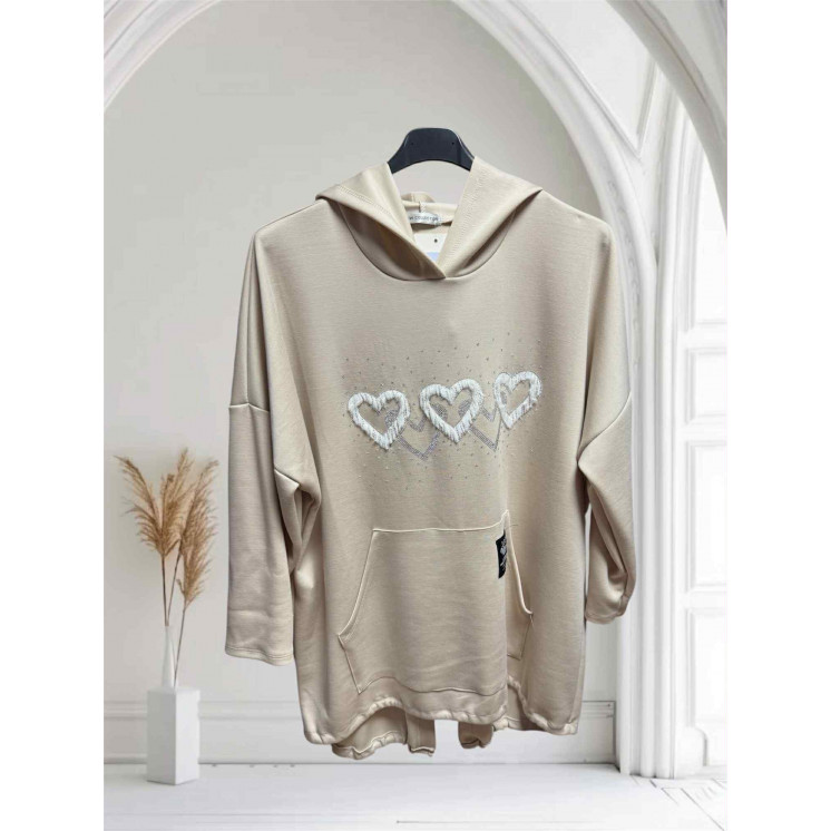 Sweat beige coeur