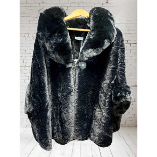 Veste cape noire polaire