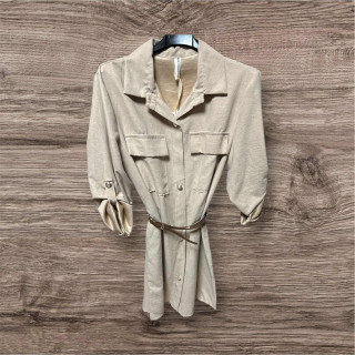 Robe velours beige