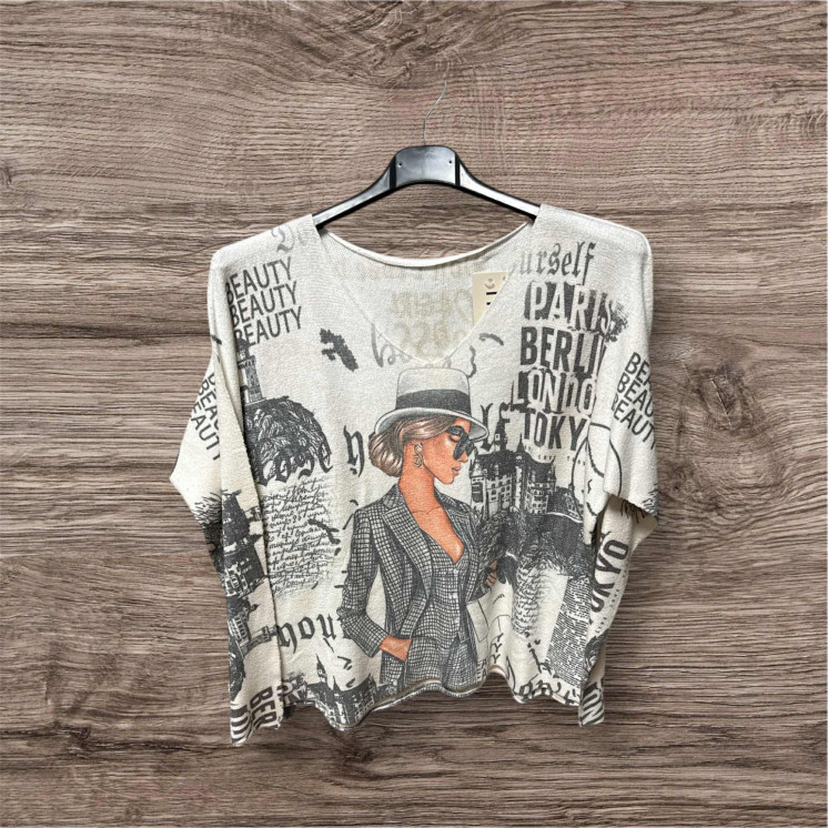 Pull dame chapeau