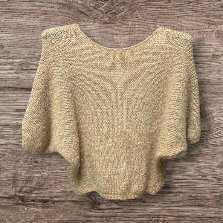 Pull beige manche courte   36/42