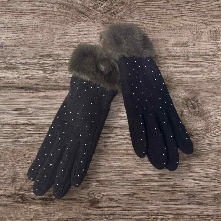 Gant strass chocolat