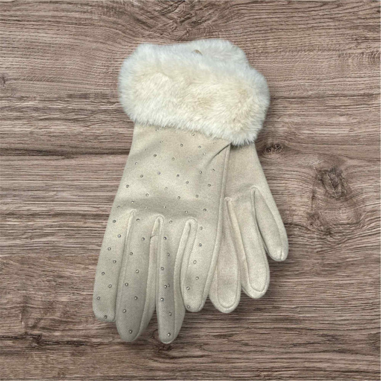 Gant strass beige