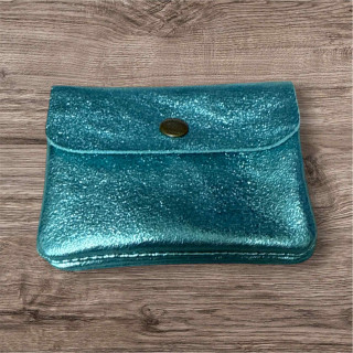 Porte monnaie bleu turquoise