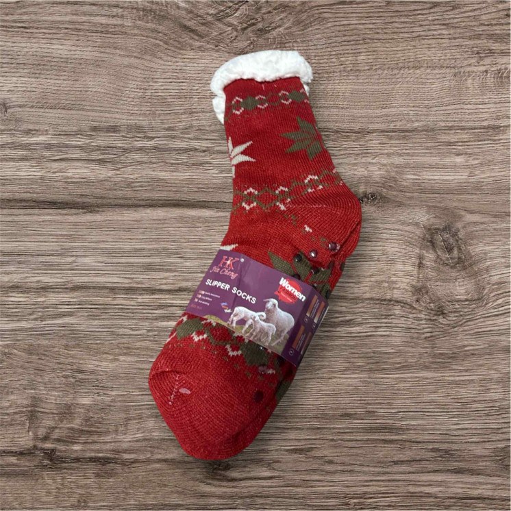 Chaussette chausson rouge