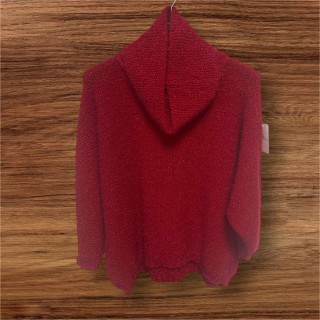 Pull col roulé rouge