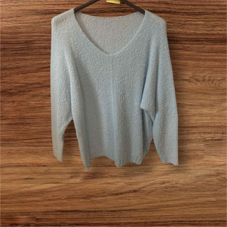 Pull bouclette gris