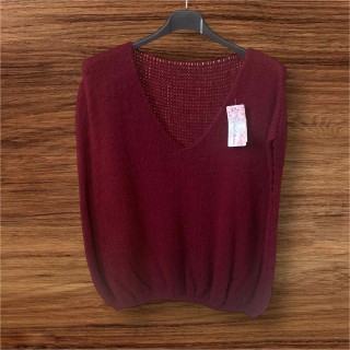 Pull sans manche bordeaux
