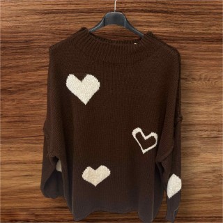 Pull cœur chocolat