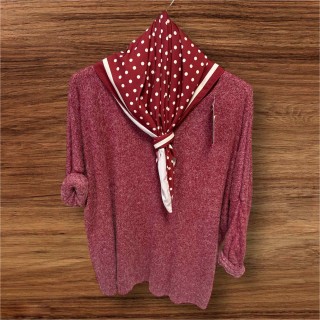 Pull foulard bordeaux