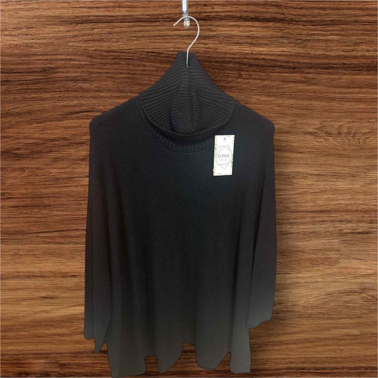 Pull noir col belle taille