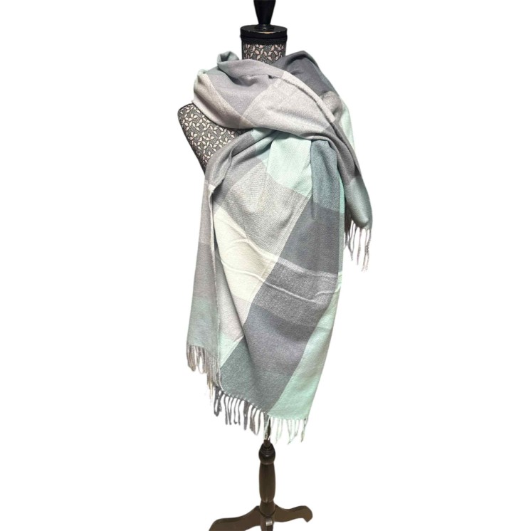 Echarpe carreaux vert