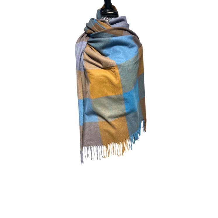 Echarpe carreaux camel