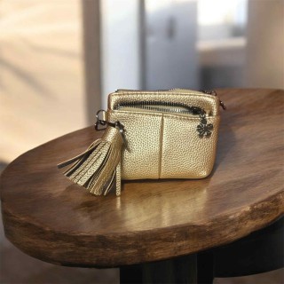 Porte monnaie dore 3 poches