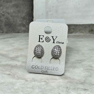 Boucle clip strass argent