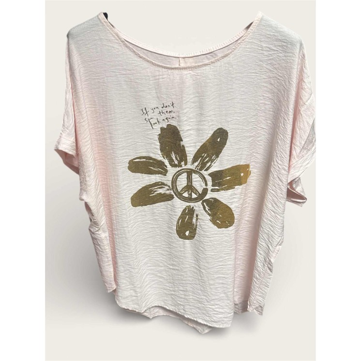 T-shirt rose fleur