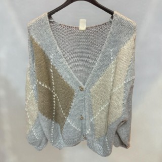 Gilet gris losange