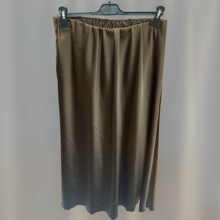 Jupe effet satin Chocolat  50