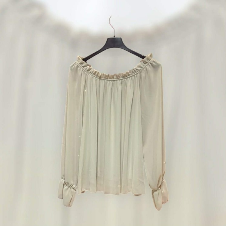 Blouse beige voile
