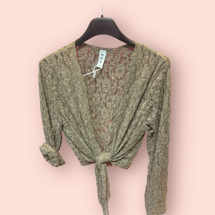 Cache cœur dentelle taupe