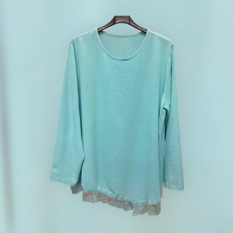 Pull vert dentelle