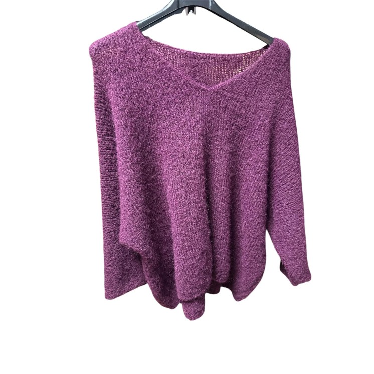 Pull mauve col V