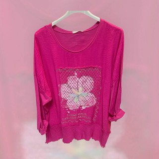 Blouse fleur rose
