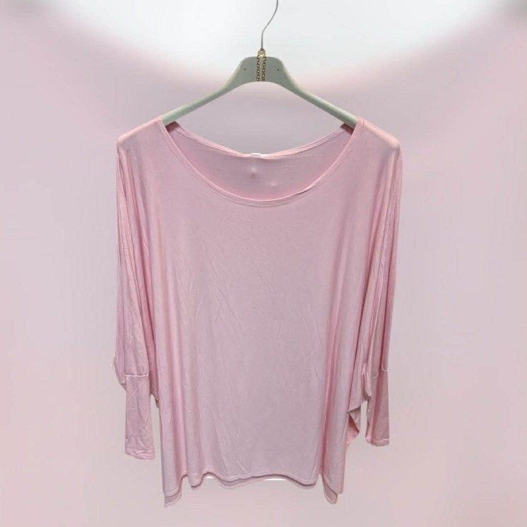 Blouse rose collier belle taille
