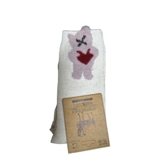 Chaussette beige nounours