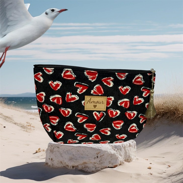 Pochette noire cœur