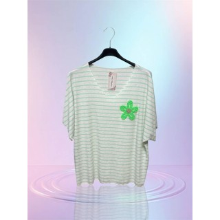 Marinière rayure verte