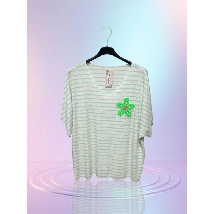 Marinière rayure verte