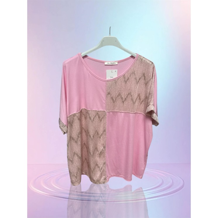 T-shirt Linda rose doré