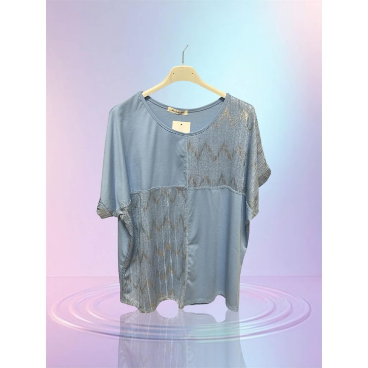 T-shirt Linda bleu doré