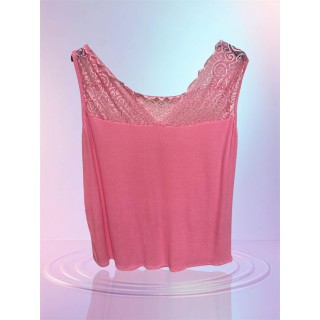 DEBARDEUR DENTELLE ROSE