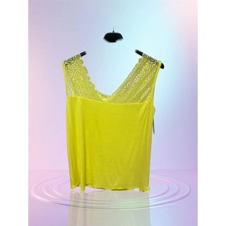 DEBARDEUR DENTELLE JAUNE