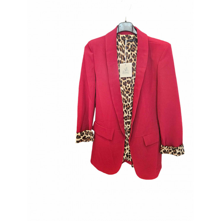 BLAZER LEOPARD ROUGE