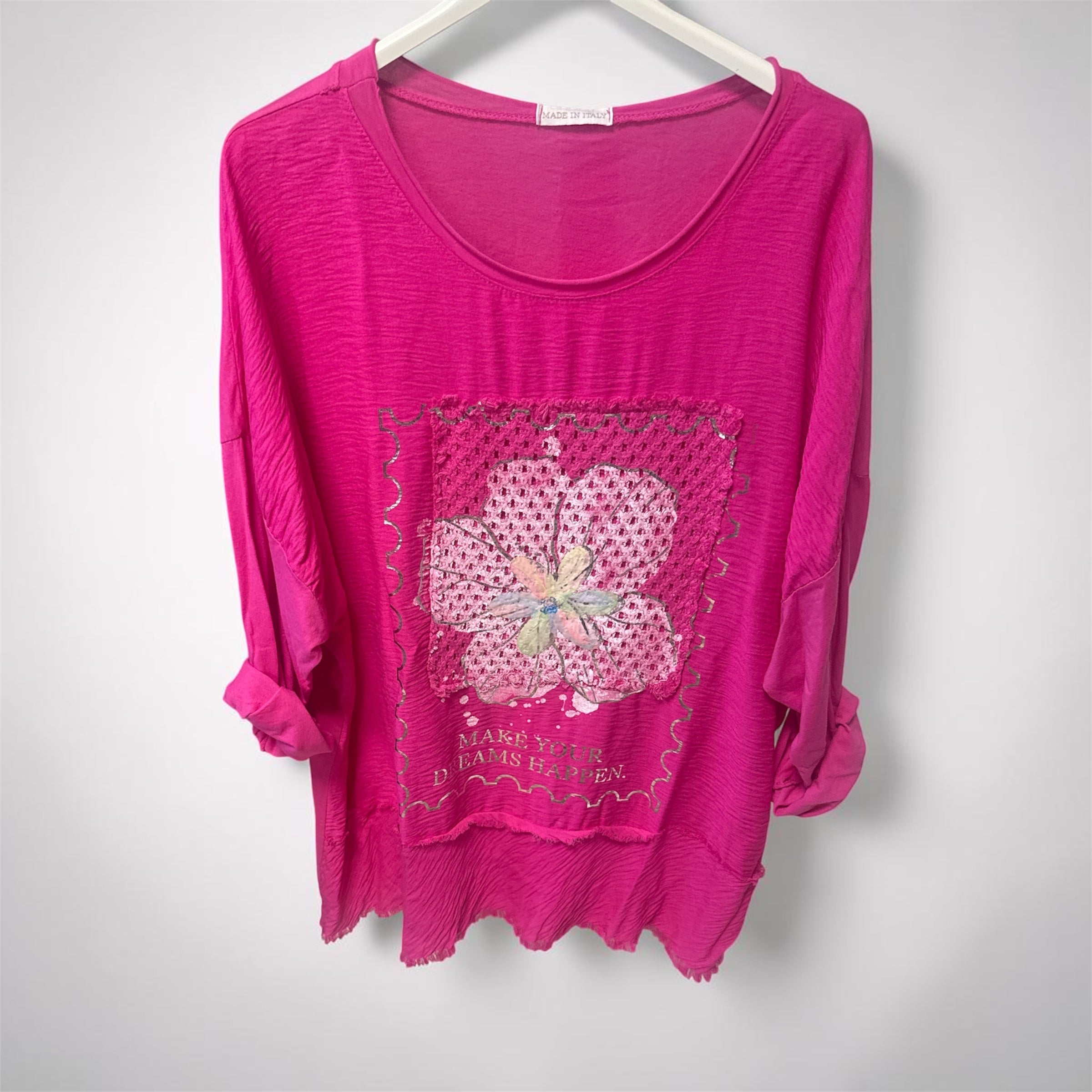 Blouse rose fleur