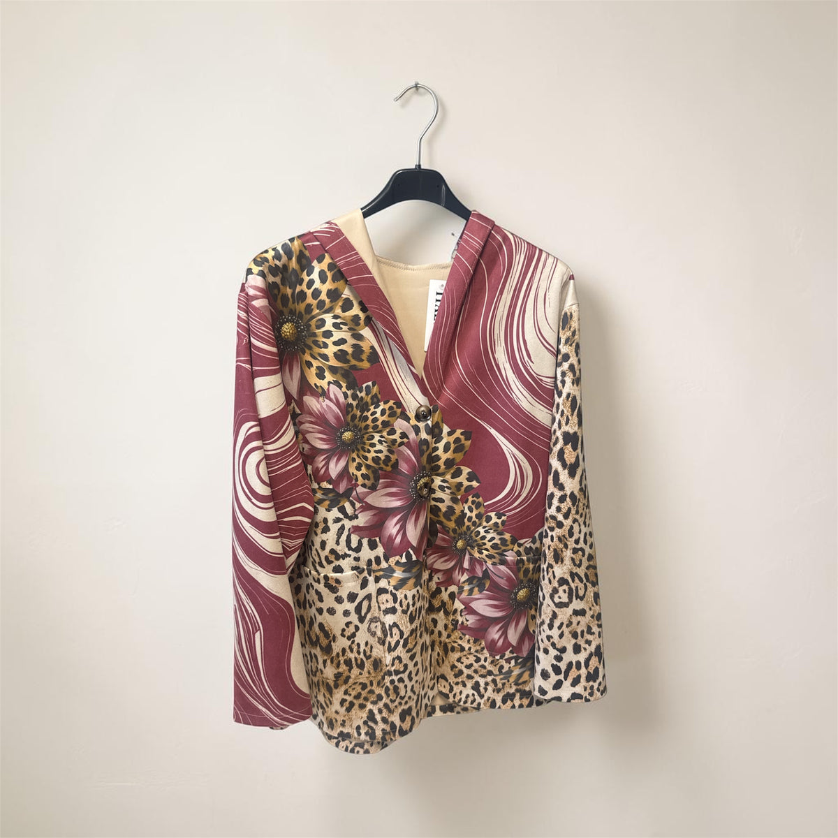 Veste effet velours, léopard