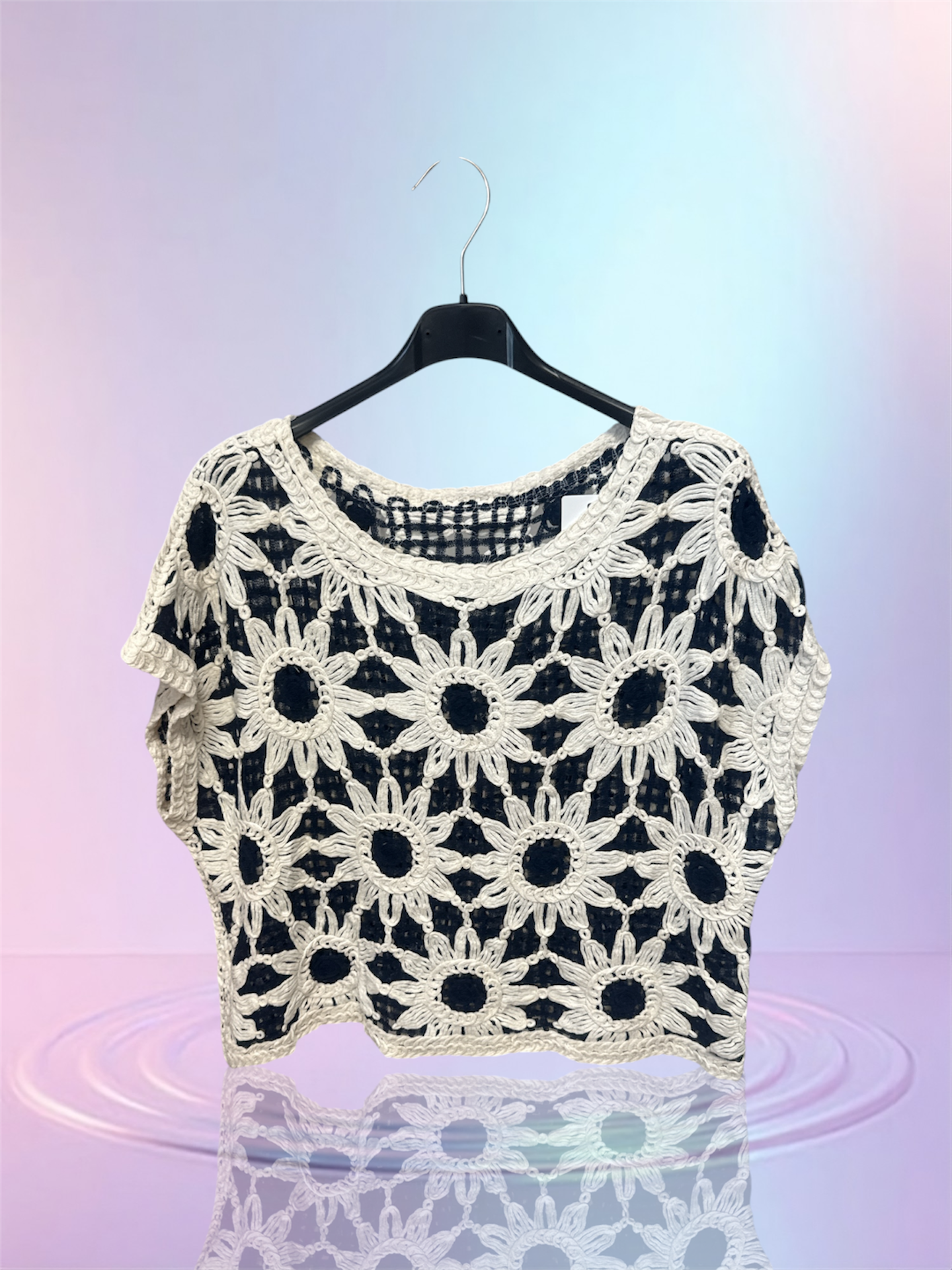 T-shirt coton beige, Marine