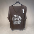 Pull cerise chocolat