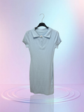 Robe col, polo bleue